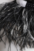 White Black Polka Dot Feathers Baseball Cap