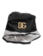 Black Nylon PVC DG Logo Bucket Hat