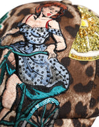 Brown Leopard Sequin Sicily Baseball Cap