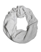 White Polka Dots Polyester Wrap Shawl Scarf