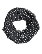 Black Polka Dots Polyester Wrap Shawl Scarf