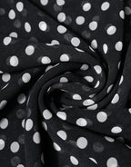 Black Polka Dots Polyester Wrap Shawl Scarf