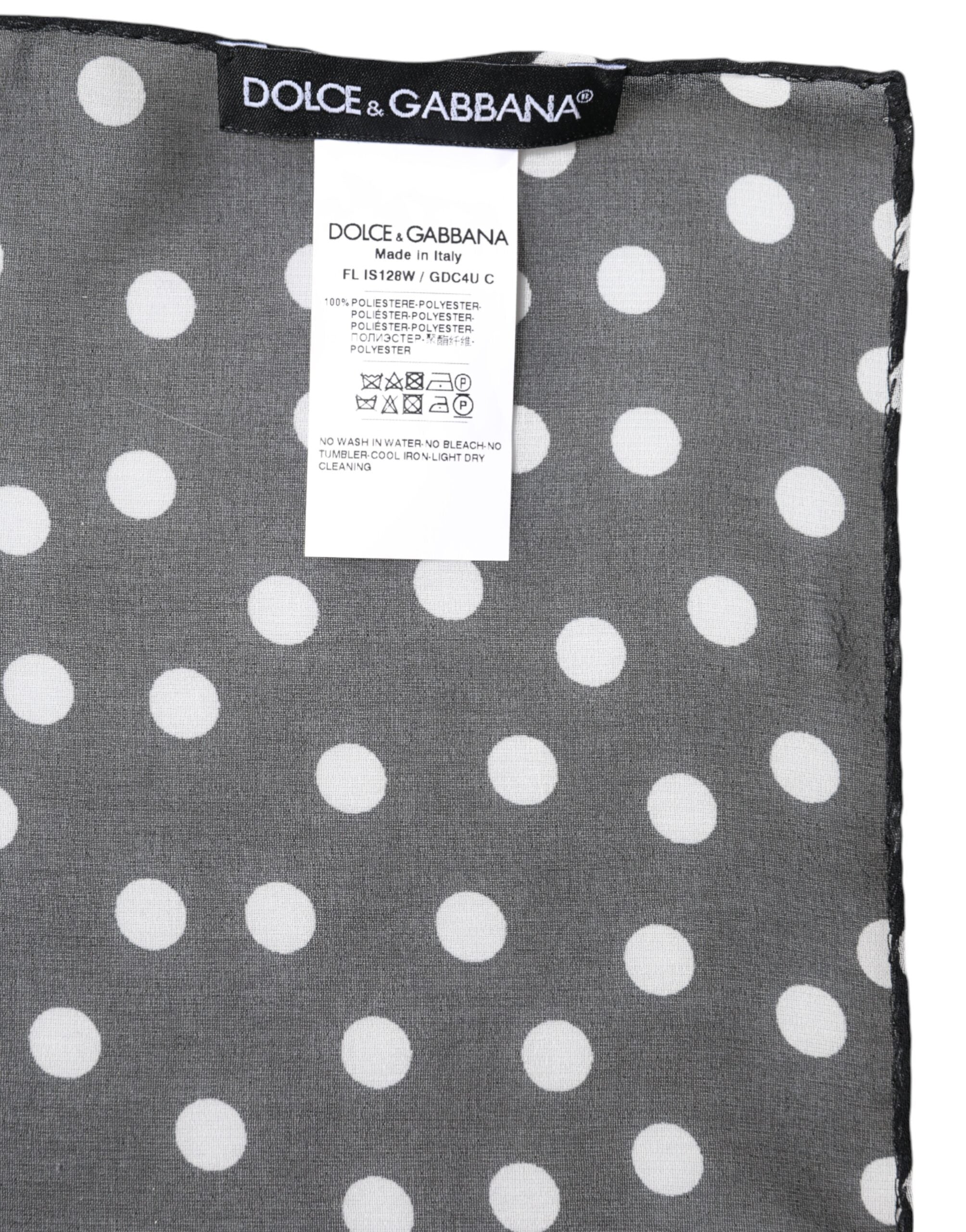 Black Polka Dots Polyester Wrap Shawl Scarf