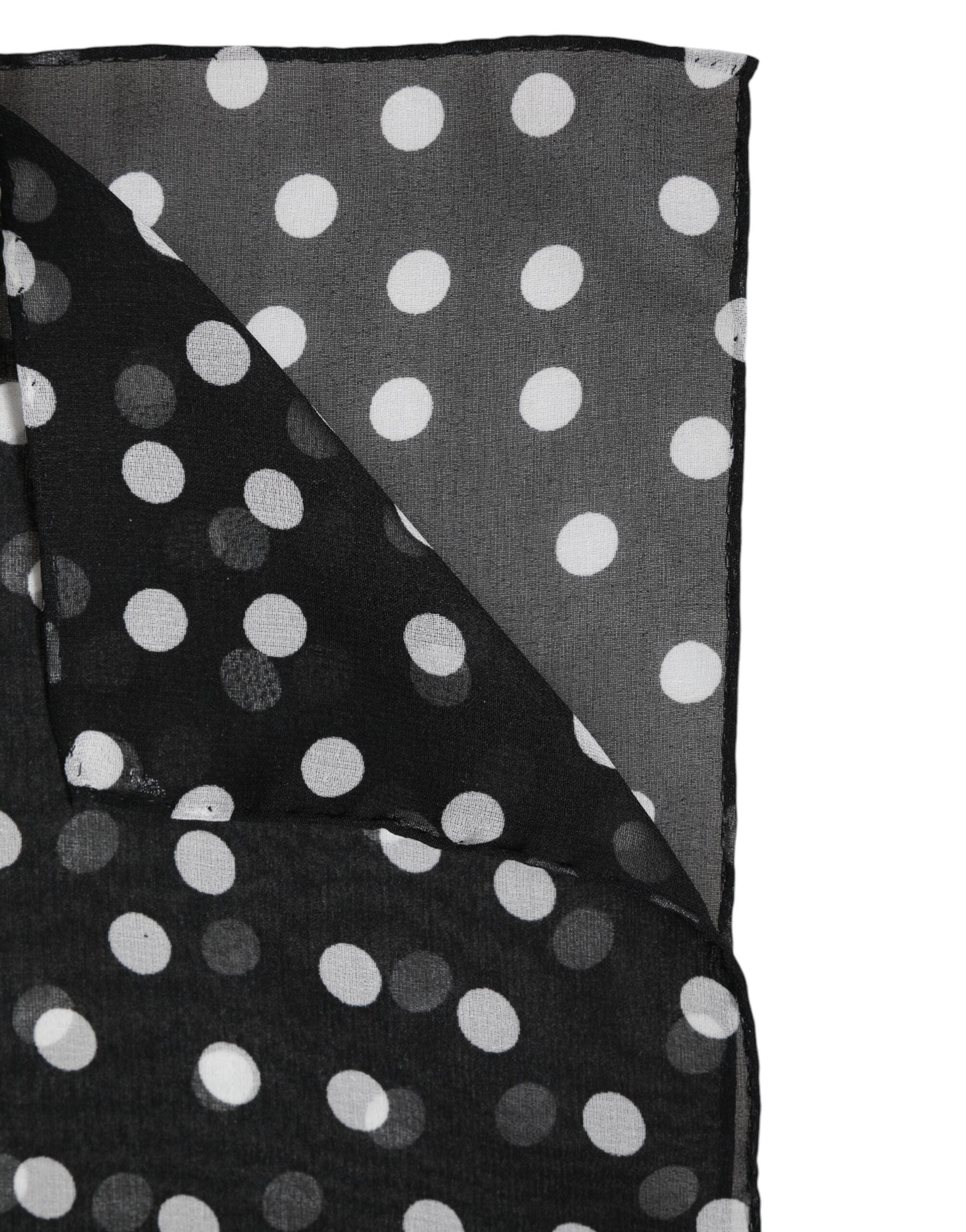 Black Polka Dots Polyester Wrap Shawl Scarf