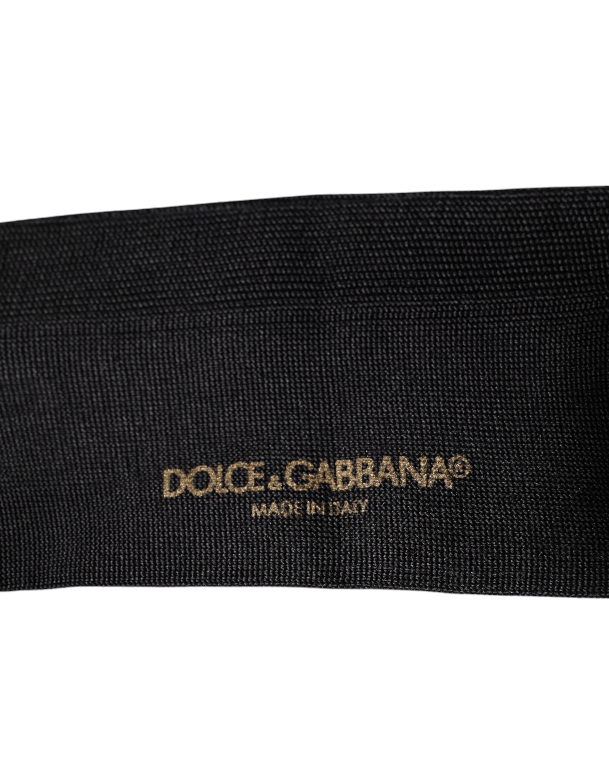 Black Cotton DG Logo Mid Calf Men Socks
