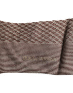 Brown Solid DG Logo Mid Calf Men Socks