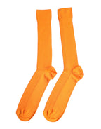 Orange Cotton Logo Over The Calf Socks