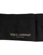 Black Stretch Logo Mid Calf Men Socks