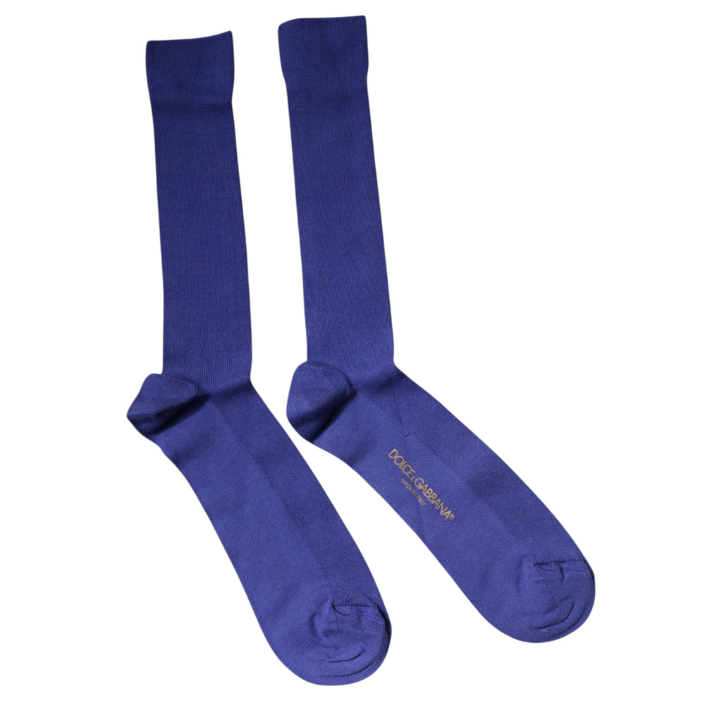 Purple Cotton Logo Over The Calf Socks