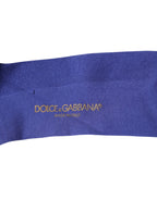 Purple Cotton Logo Over The Calf Socks