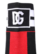 Red Cotton Stretch Printed Socks