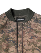 Brown Camouflage Bomber Full Zip Jacket