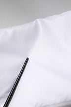 White Nylon Full Zip Cropped Bomber Jacket