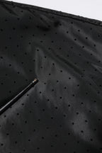 Black Long Sleeves Full Zip Bomber Jacket