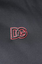 Black Polyester DG Hooded Full Zip Jacket