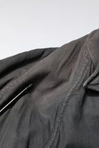 Black Solid Cotton Collared Coat Jacket