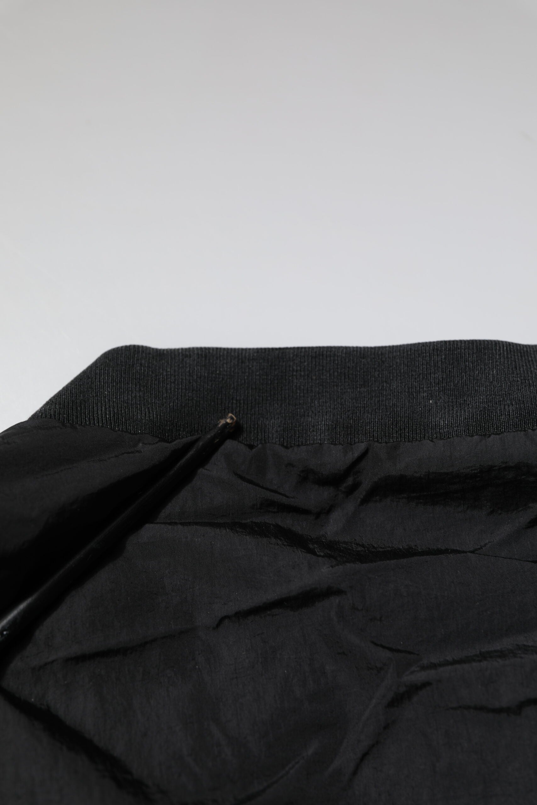 Black Nylon Logo Full Zip Bomber Jacket