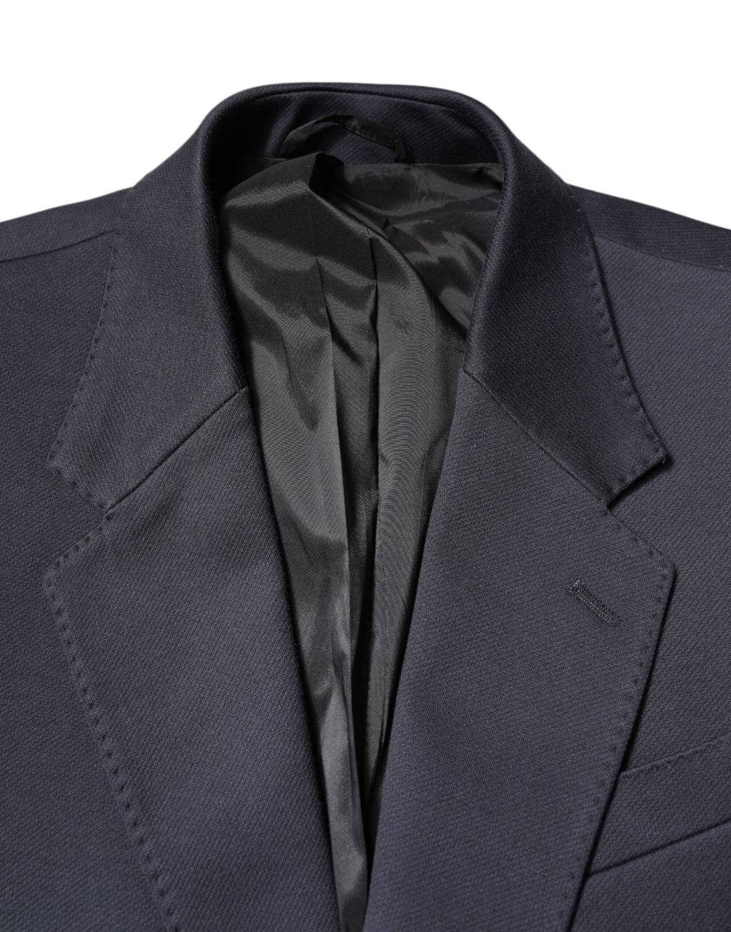 Dark Blue Cotton Men Jacket Coat Suit Blazer
