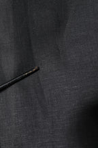 Black Linen Single Breasted Men Coat Blazer