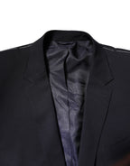 Dark Blue Wool Single Breasted Coat Blazer