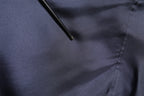 Dark Blue Silk Double Breasted Shirt