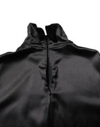 Black Silk Turtleneck Men Pullover Sweater