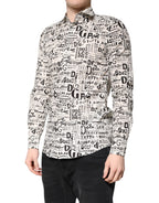 White Black Logo MARTINI Men Casual Shirt
