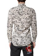 White Black Logo MARTINI Men Casual Shirt