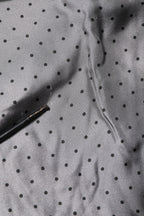 Gray Polka Dot Silk Long Sleeve Shirt