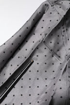 Gray Polka Dot Silk Long Sleeve Shirt