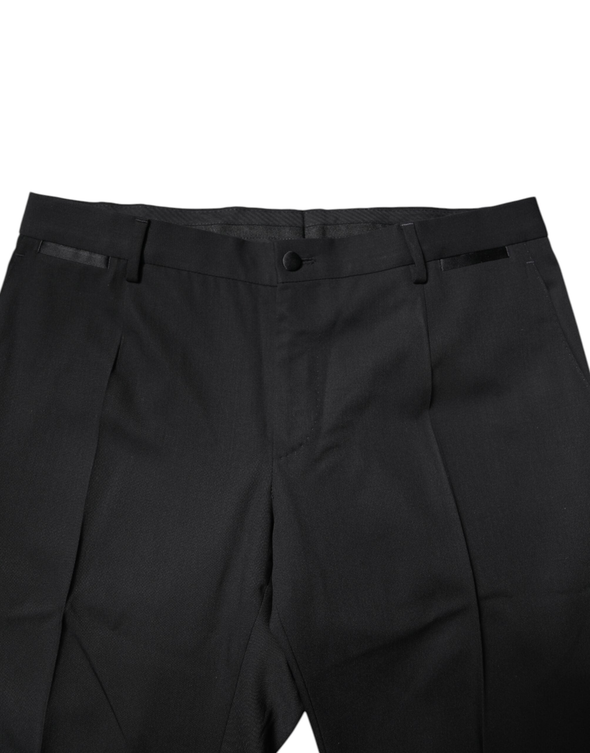 Black Wool Single Breasted 2 Piece Suit