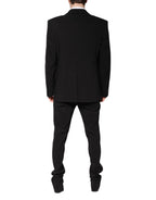 Black Cotton Single Breasted 2 Piece Suit