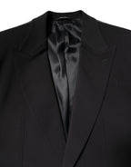 Black Cotton Single Breasted 2 Piece Suit