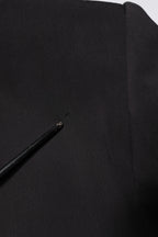 Black Cotton Single Breasted 2 Piece Suit