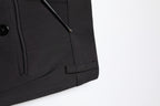 Black Cotton Single Breasted 2 Piece Suit