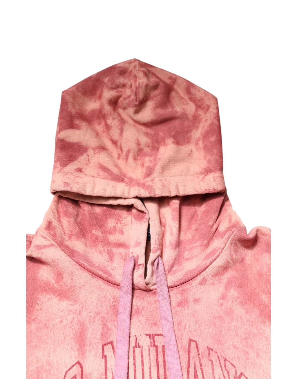 Pink Wash DG MILANO Hooded Pullover Sweater
