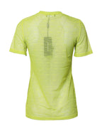 Green Nylon See Through Women Short Sleeves Top