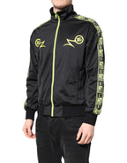 Black Logo Turtleneck Zip Bomber Jacket