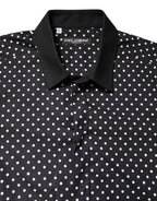 Black Polka Dot Cotton Formal Dress Shirt