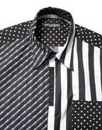 Black White Stripe Button Down Casual Shirt