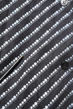 Black White Stripe Button Down Casual Shirt