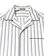 White Stripes Lounge Pajama Sleepwear Shirt