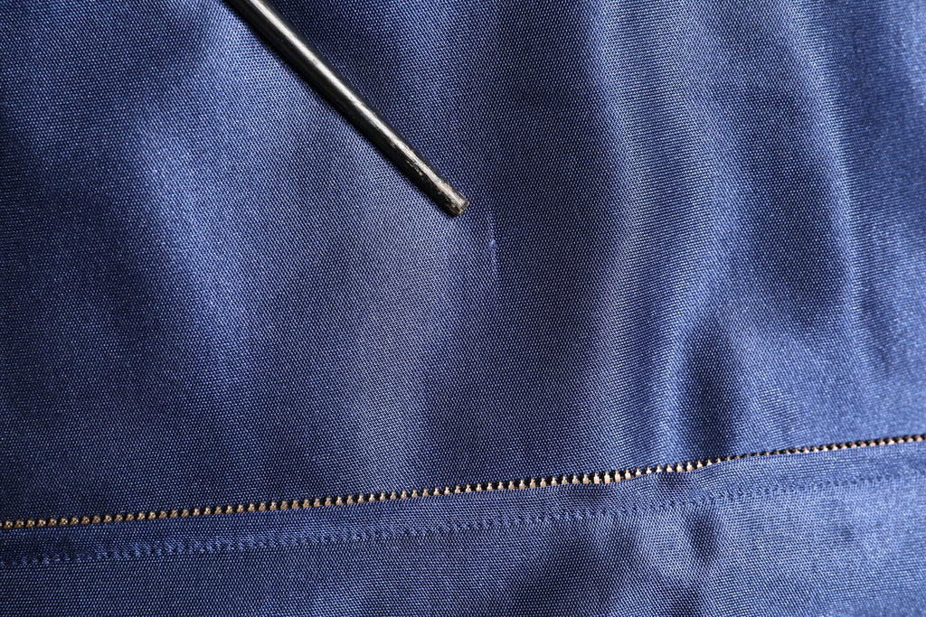 Blue Nylon Logo Patch Men Bomber Sweater