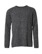 Gray Wool Knitted Round Neck Pullover Sweater