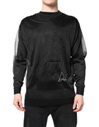 Black Logo Knitted Crewneck Pullover Sweater