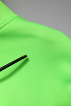 Green Polyester Hooded Sportswear Vest Sweater