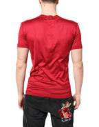 Red Silk DG Crown Logo Short Sleeve T-shirt