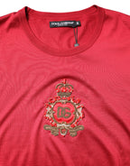 Red Silk DG Crown Logo Short Sleeve T-shirt