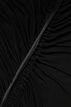 Black Mesh Trim Bodycon Long Sheath Dress