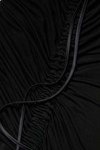 Black Mesh Trim Bodycon Long Sheath Dress